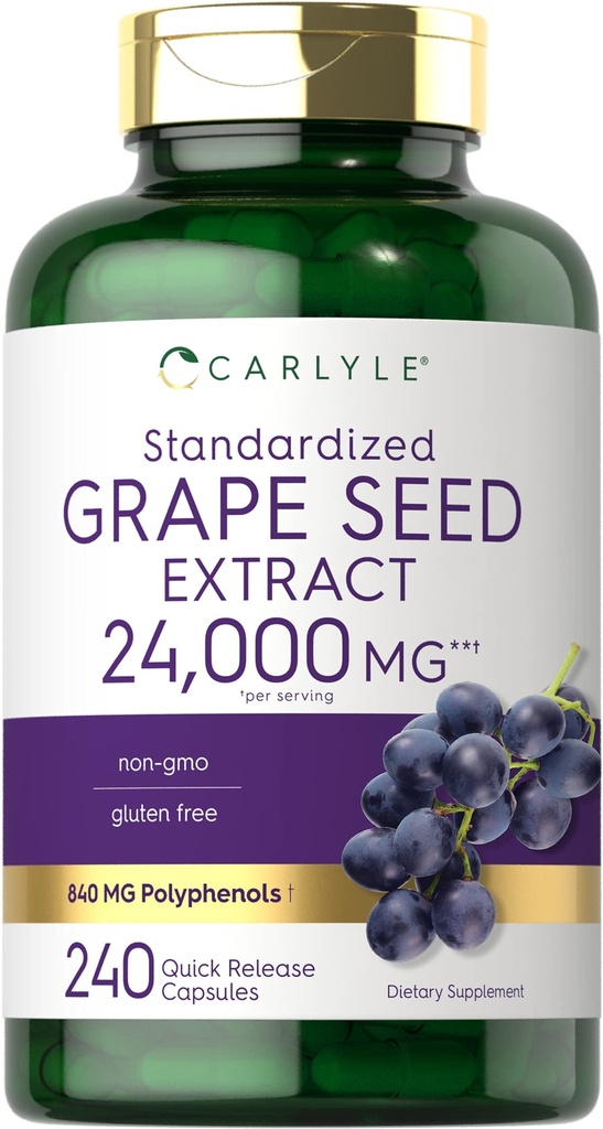Izvleček grozdnih semen Carlyle 24.000 mg Enakovrednih 240 kapsul 