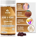 Veganski kalcijevi gumiji K2 Vitamin dopolnilo z MK-7 & Vitamin D3, Magnezij & 13 Trace minerali, podpora kostne gostote 