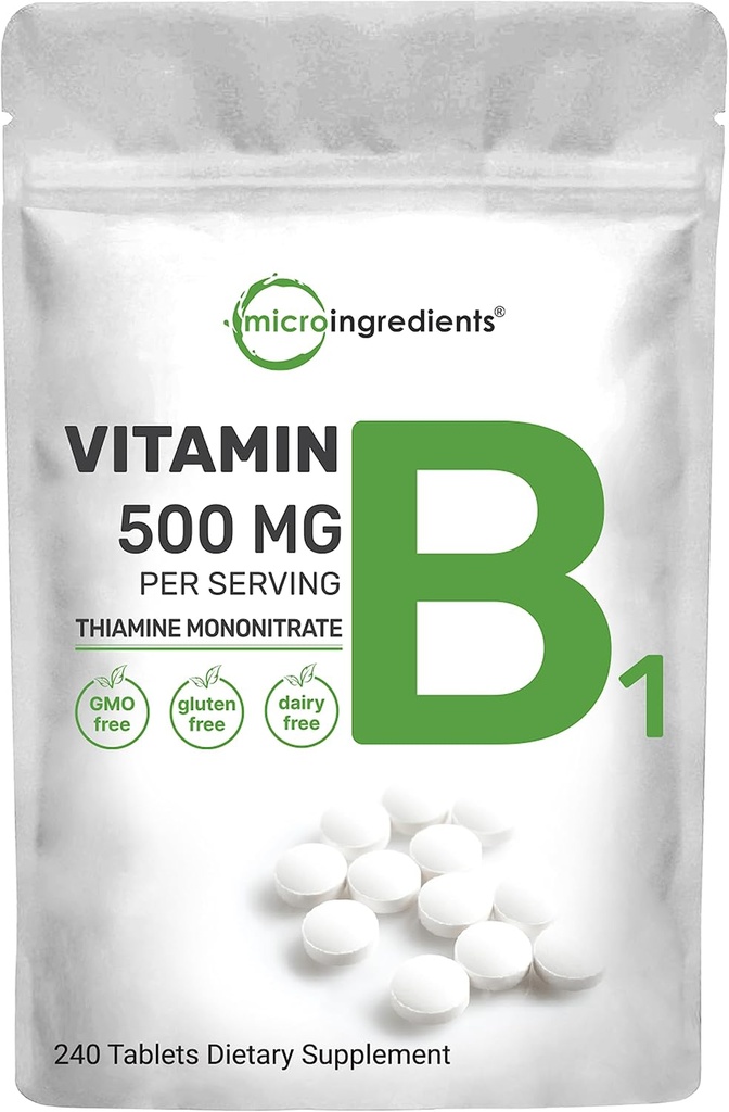 Mikro sestavine Vitamin B1 500mg na serviranje, 240 Tablete 