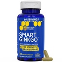 NARAVNI ZASTAVI Ginkgo Biloba dodatek z 200mg Panax Ginseng & 200mg Bacopa Monnieri - Možganski dodatki za spomin in fokus - Korejski ginseng za podporo zdravju možganov - 60 Ginkgo Biloba kapsule