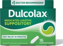 Dulcolax Stimulant Laksative Medicative Suppositorys, Predvidljivo in učinkovito zaprtje Relief, Bisacodil 10 mg, 16 Število