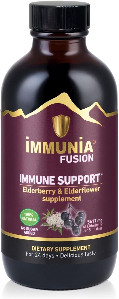 Immunia Fusion - Okrepiti svojo imuno podporo. Močna formula, narejena z bezgovimi jagodami, bezgovimi cvetovi in modrimi sadeži, bogatimi s polifenoli. Koncentrirana antioksidativna formula (1-Pack)