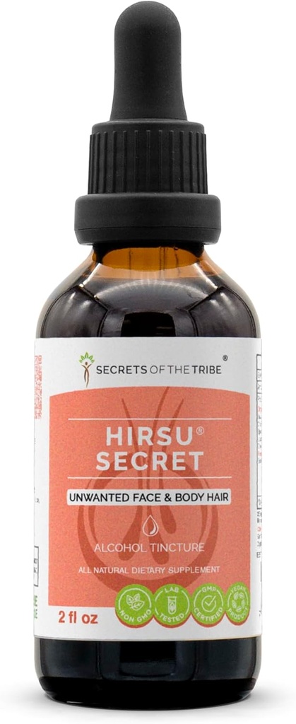 Skrivnosti Tribe - Hirsu skrivnost, zeliščni dodatek mešanica kapljice alkohol tekoči ekstrakt, Neželeni obraz in telo lase (2 fl oz)