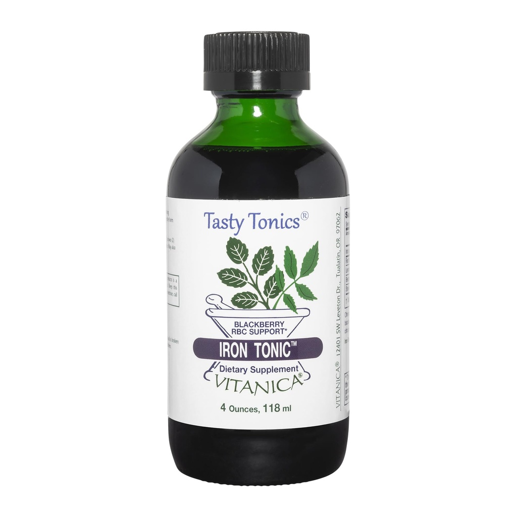 Vitanica železova tonika, Tekoči železovi dodatki, Podpora za rdeče krvne celice, Vegan, 4 Ounce