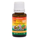NaturesPlus Animal Parade Tekoči vitamin D3 Kapljice za otroke - 400 i.e., 10 ml - Orange Flavor - Podpora za zdravje kosti in imunski sistem - Gluten Free, Vegetarian - 365 Služabniki