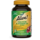 Naravna pot živa! Žvečljivi kalcijevi žvečilni gumiji z vitaminom D3, dnevni dodatek podpira zdrave kosti in zobe, in mišice funkcijo*, jagode in malina-Lemonada arome, 60 Gummies