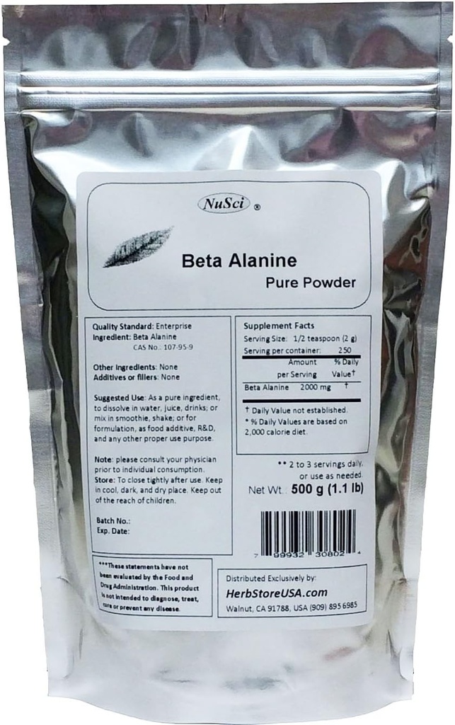 čisti beta Alanin prašek za vzdržljivost (500 gramov (1,1 lb))
