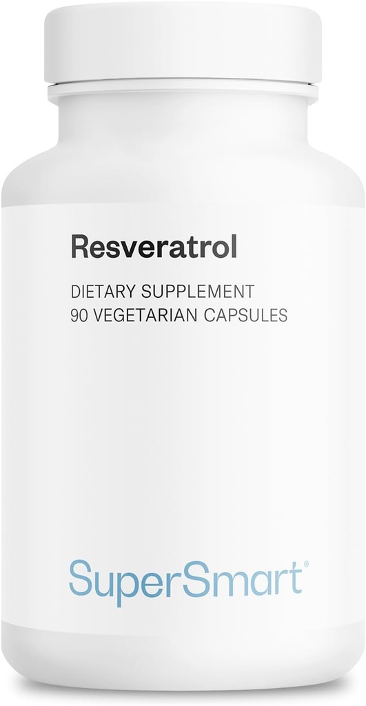 Superpametni - Resveratrol 40 mg na dan (dobro prenašano) - Organski izvleček rdečega grozdja - Visoka moč Resveratrol dodatek 