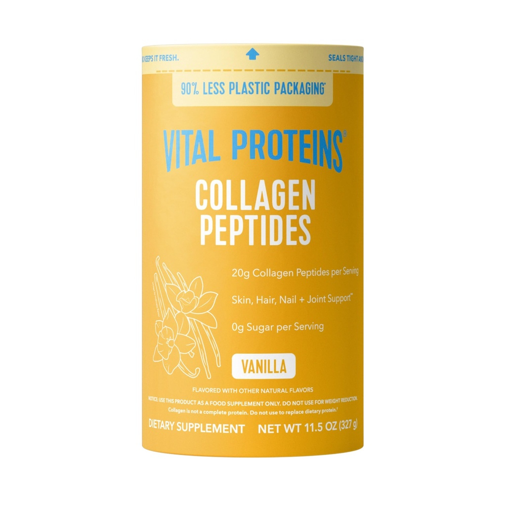 Vitalni proteini kolagen peptidi v prahu vanilija - podpira lase, kožo, nohte, kosti, sklepe, prašek za ženske