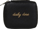 Miamica Zippered “Daily Dose” tablete Case z 8-dnevnim odstranjevanje plastičnih zdravil Organizator, črna, 3,5” L x 2,75” W x 1,25” H – Hranite vitamine in tablete organizirane – Kompaktna in Sleek tablete Box