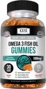 Kaya Naturals Omega 3 Ribje olje Gumiji -Ribje olje dodatek z EPA & DHA Maščobne kisline - Pomaga pri podpori možganov, oči, zdravje srca in imunske podpore - Non-GMO - 30 Count