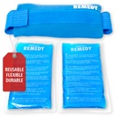 Perfect Remedy 2-Pack Gel Ledeni paketi za poškodbe s pokrovom pasu, Fleksibilno vroče hladno kompresijo, Pomirjujoče mehko led paketi za pomoč v poškodbah, Alternativna za vroče steklenice vode (modra, redno)