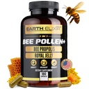 Earth Elixir 3-in-1 Organic Bee Pollen Kapsula – Ne-GMO, Pure Raw Bee Pollen, Royal Jelly, Propolis Extract za ženske in moške – Naravna energija, Imunska in Vitalnost Podpora – 180 Propolis Kapsule