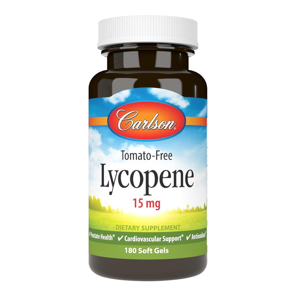 Carlson - likopen, 15 mg, brez paradižnika, podpora za zdravje in kroženje prostate, optimalna Wellness, 180 kapsul
