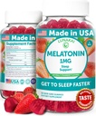Lunakai USA Made Low Dose Melatonin Gummies 1mg - Nežna pomoč za spanje za odrasle in otroke - Ne-GMO, Vegan, Gluten-free - 60 Count