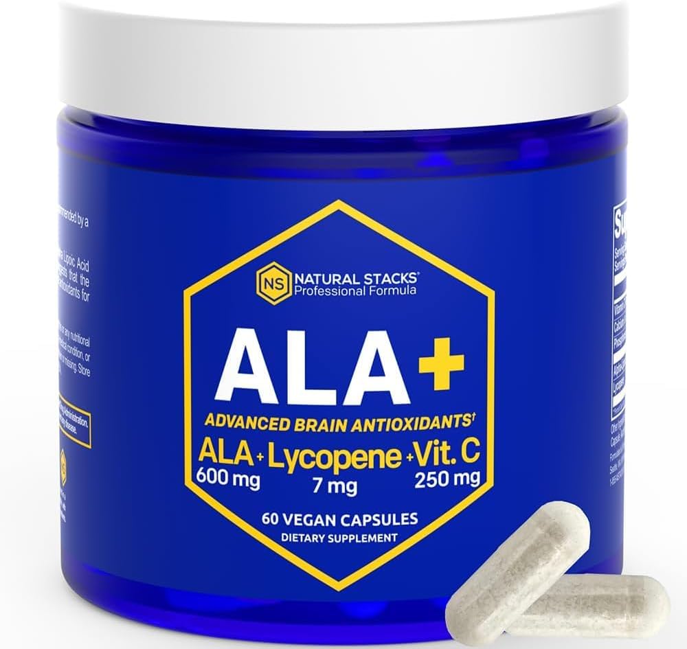 NARAVNI ZASTAVI Alfa Lipoična kislina 600mg w/Likopen in vitamin C - dodatek za imuniteto in celično funkcijo - dodatek za zdravje možganov