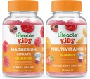 Življenjski Magnezij Otroci + Multivitaminski otroci, Gummies Bundle - odličen okus, Vitamin dopolnilo, Gluten brezplačno, GSO brezplačno, Žvečljivi Gummy