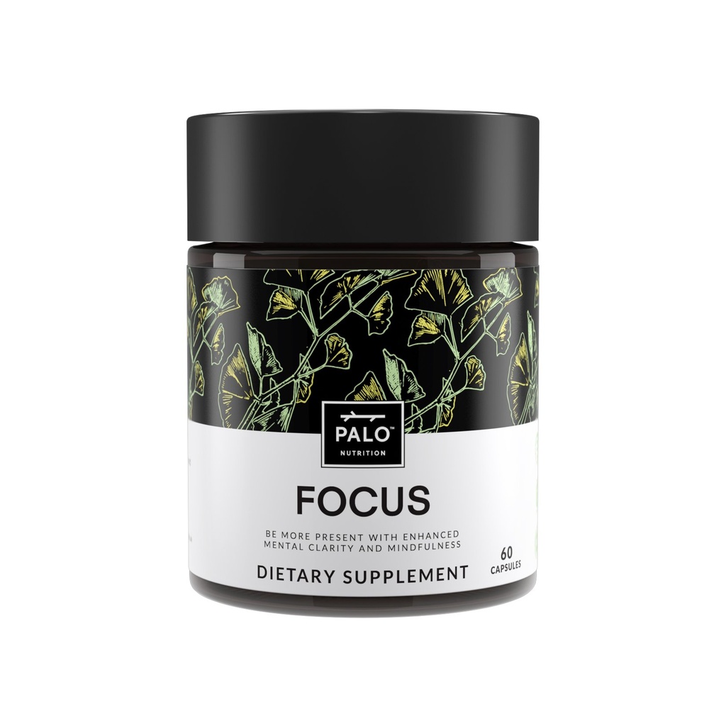 PALO FOCUS Brain Booster Natural Supplement Nootropic for memory, Focus, Learning, Reall, Pozor in Kognition - Ginkgo Biloba, Bacopa, Gotu Kola, Ashwagandha, Mucuna 60 kapsul