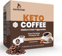 Rapidfire Karamel Macchiato Ketogene visoke zmogljivosti Keto Coffee Kostanji, Podpira energijo in presnovo, Upravljanje teže, Sam Serve K Cup, Brown, 16 Count