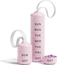 Luštna tablete Organizator s 7 Velikimi oddelki, Beitfe tedenske tablete Škatla za potovanja, Cute Daily Pill Primer 7 dan, s 7 Velika zloženih izdelkov, tablete imetnik za vitamin dopolnilno medicino (Pink)