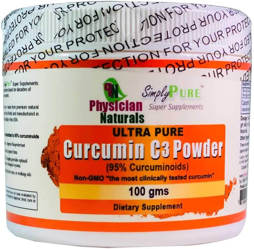 Ultra Pure Curcumin C3 Complex Powder 100% Pure Curcumin Turmeric Extract 100 GMS 11X Absorpcija Skupna podpora in Imunsko zdravje
