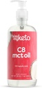 Kiss My Keto MCT Oil C8 – 32 oz Pure C8 MCT Oil Keto Fuel – Steklenica s črpalko – Visoka oktanska kaprilna kislina – Keto Pure MCT CoconutOil Brain Fuel – Liquid Coconut MCTOil Pure