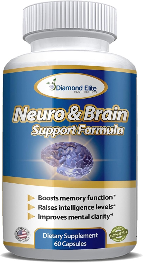 Neuro & Brain Care, Extra Strength Brain Supplement for Memory, Focus, & Clarity - povečuje funkcijo spomina, inteligenčne ravni & Focus, Premium Brain Health Supplement za moške in ženske, 60 kapsul