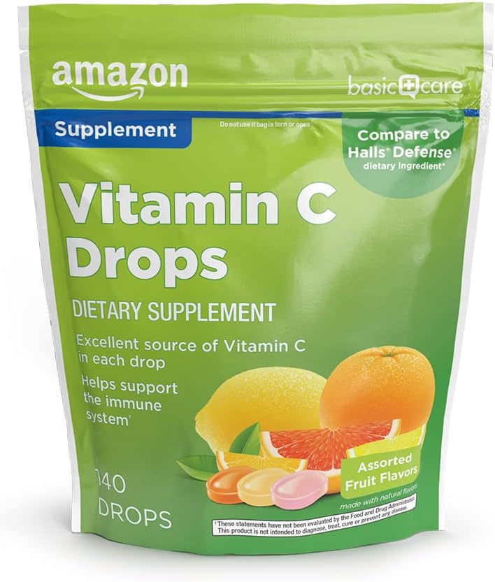 Osnovna nega Vitamin C Dopolnilne kapljice, Lemon, Orange & Grenivke, 140 število (Prej zvočno zdravje)