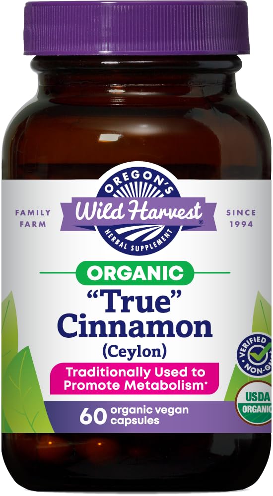 Oregon je Wild Harvest Organic pravi cimet Ceylon 60 grof Veganske kapsule