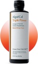 ALGAECAL Triple Power 1200mg EPA & DHA Omega 3 ribje olje dodatek, podpora možgani, srce, koža in kosti, tekoč emulzijski mango okus, burp-manj, sladkor brez, Made in USA