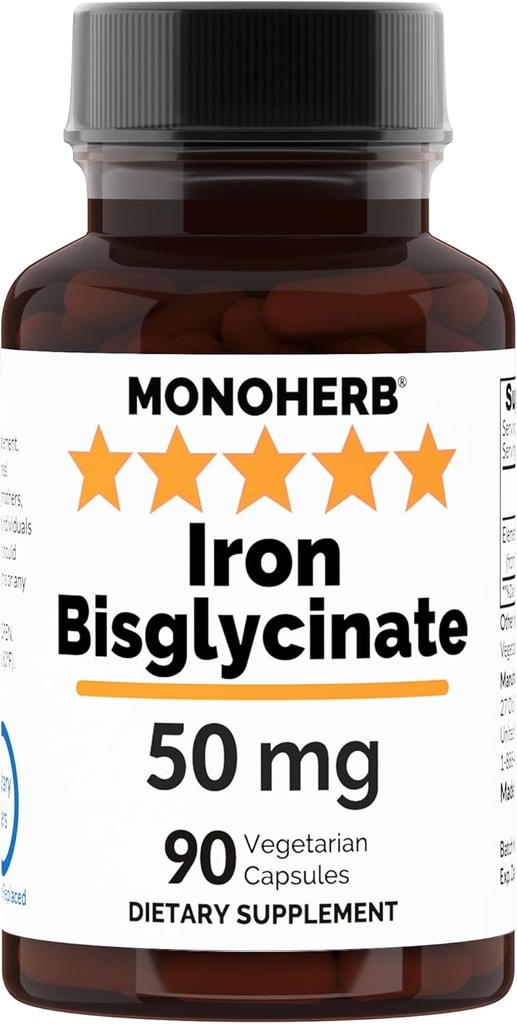 železov bisglicinat 50 mg - 90 Vegovih kapsul - 50 mg elementarnega železa na kapsulo
