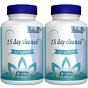 15 Day Cleanse, Gut and Colon Support, Napredno 15 Day Gut Cleanse Detox za ženske in moške s Senno, Cascara Sagrada & Psyllium Husk, Non-GMO, 30 kapsul