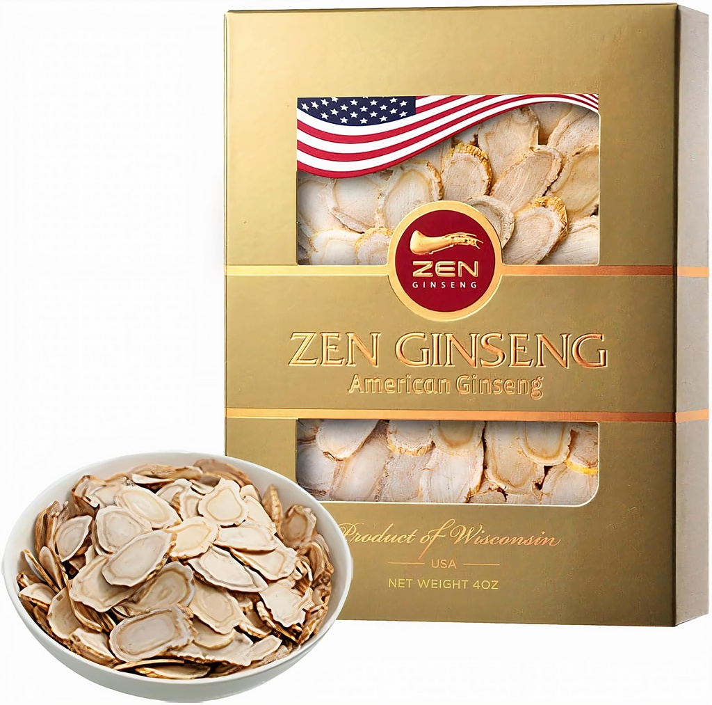 American Wisconsin Ginseng Slices – Izboljšana energija, zmogljivost, & duševno zdravje za moške in ženske (4 Oz. (Pack of 1))