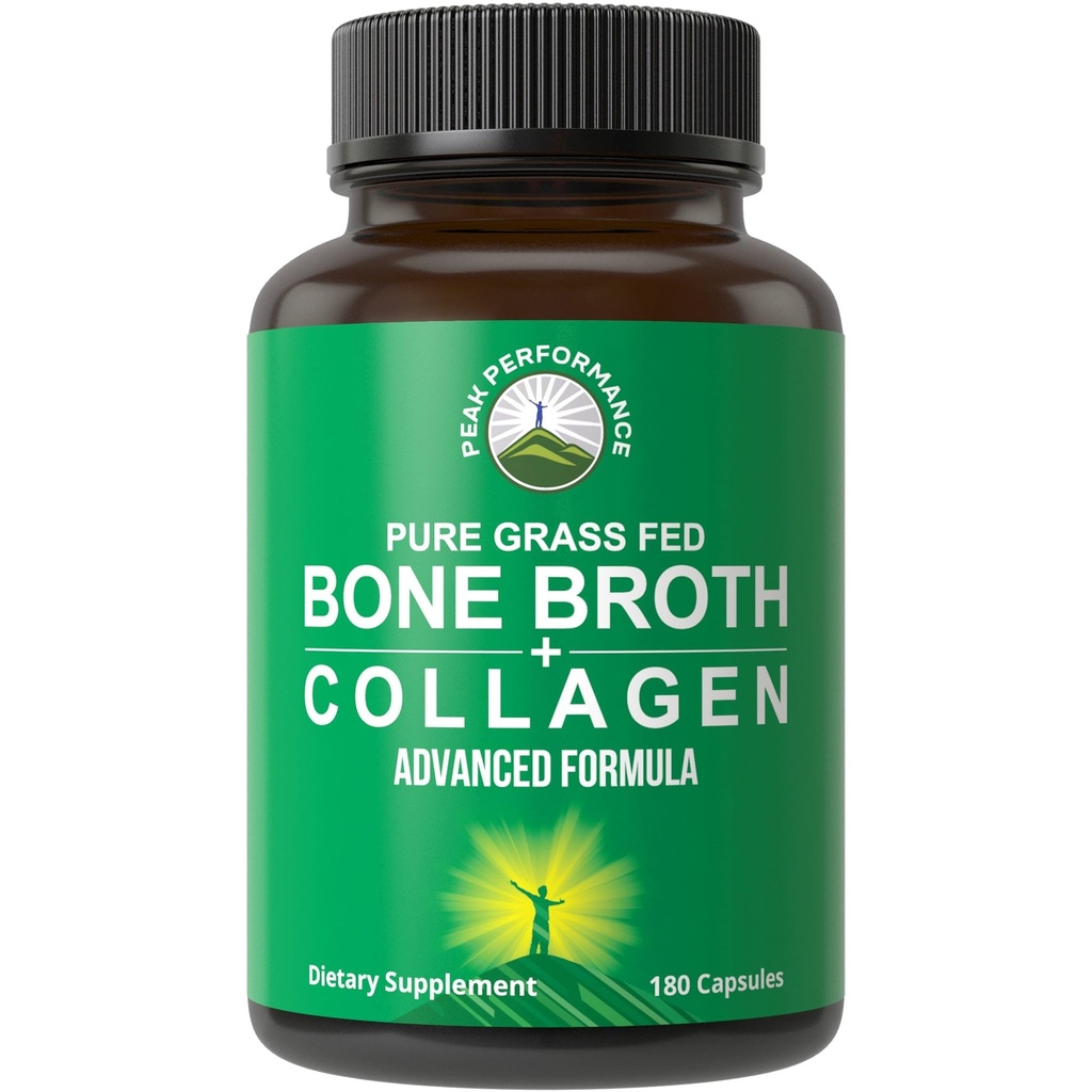 Kapsule koščenega kolagena. 180 tablet Grass Fed kost Broth kolagen protein Peptides. Vsebuje vse 3 Tipi 1, 2, in 3. Čista pašura dvig Paleo Prijazne tablete za ženske in moške