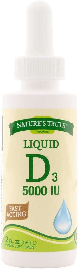 Resnica narave D3 5000 i.e. hitro delujoči vitaminski dodatek tekoči - 2 oz, pakiranje po 5