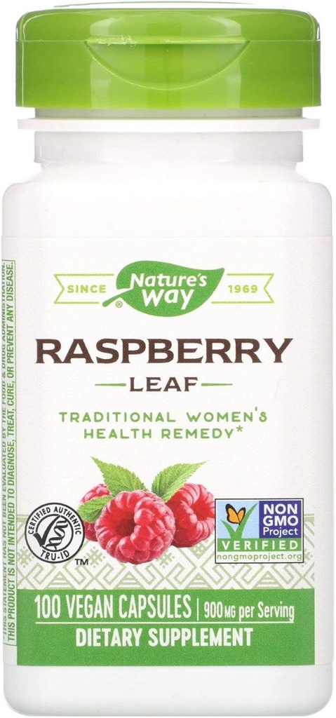 Naravna pot - Red Raspberry Leaves, 450 mg, 100 kapsul