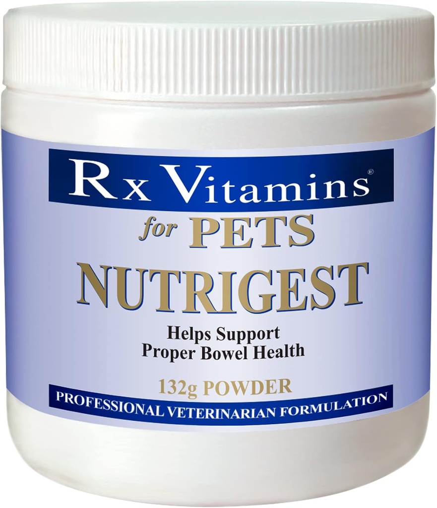 Rx Vitamini za hišne ljubljenčke Nutrigest za pse in mačke - pomaga podpreti pravilno telo in prebavnega zdravja - Veterinarski oblikovani probiotik - Prašek 132g