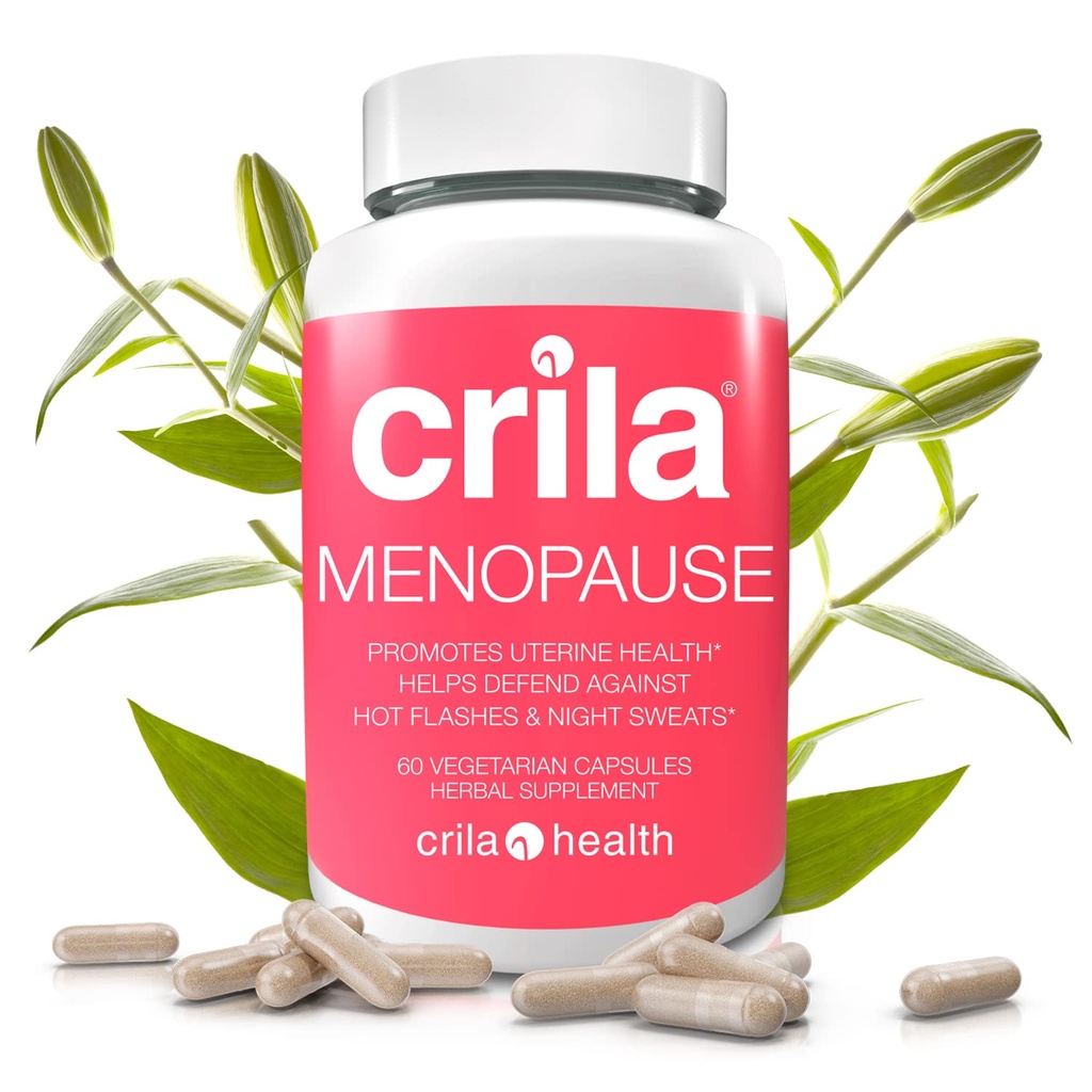 Crila Health Menopause dopolnila za ženske - 60 Ct. I nočno potenje in vroče Flashes Menopause Relief za ženske brez estrogena, naravne sestavine, zmanjšanje razpoloženja swings, utrujenost in napenjanje*