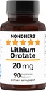 Litij Orotat 20 mg elementarnega litija na kapsulo - 90 vegetarijanskih kapsul