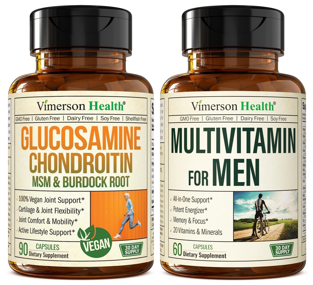 Vegan glukozamin Chondroitin MSM skupna podpora dodatek in popoln multivitamin za moške