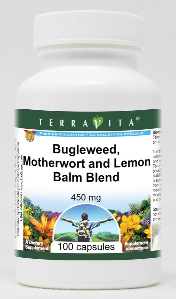 Podpora ščitnici - Bugleweed, Matherwort in Lemon Balm - 450 mg (100 kapsul, ZIN: 511178) - 2 pakiranji
