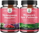 Paket Menopause dodatek za vroče Flashes z Dong Quai Vitex Chaste Berry & Black Cohosh & Extra Strength Saw Palmetto za ženske 500mg - DHT Blocker las izgubi dodatek z Maca Root & Biotin
