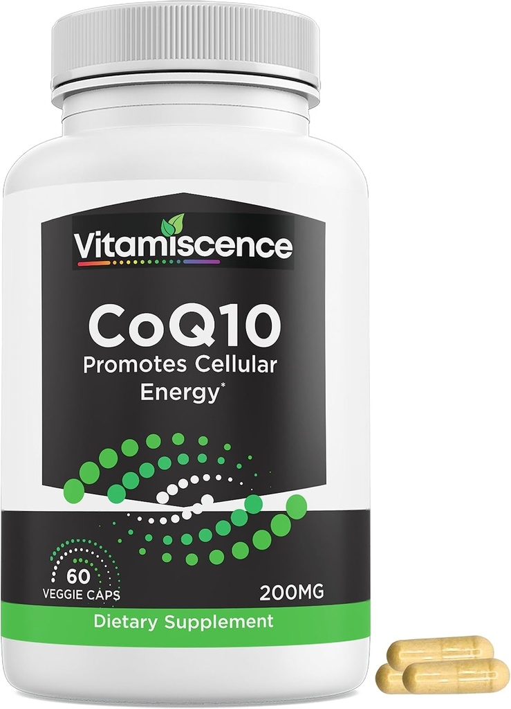 CoQ10, eno pakiranje, 200mg, 60 kapsule število. Spodbuja celično energijo, antioksidant, Co q10 dodatki, za moške in ženske.