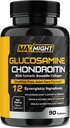 Glukozamin Chondroitin MSM Turmeric, Boswellia, 12-v-1, Joint Comfort, Mobilnost, Mazanje in moč za moške in starejše, 90 Tab, No Shellfish