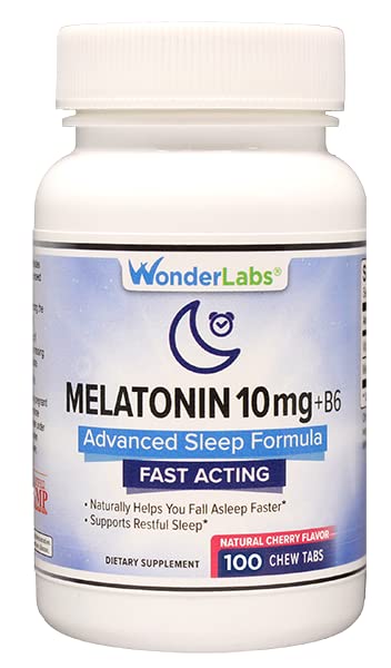 Čudežni laboratoriji Žvečljivi melatonin 10mg + B6 Hitra raztapljanje pomaga, da zaspite hitreje, ostati spal dlje 100 Število