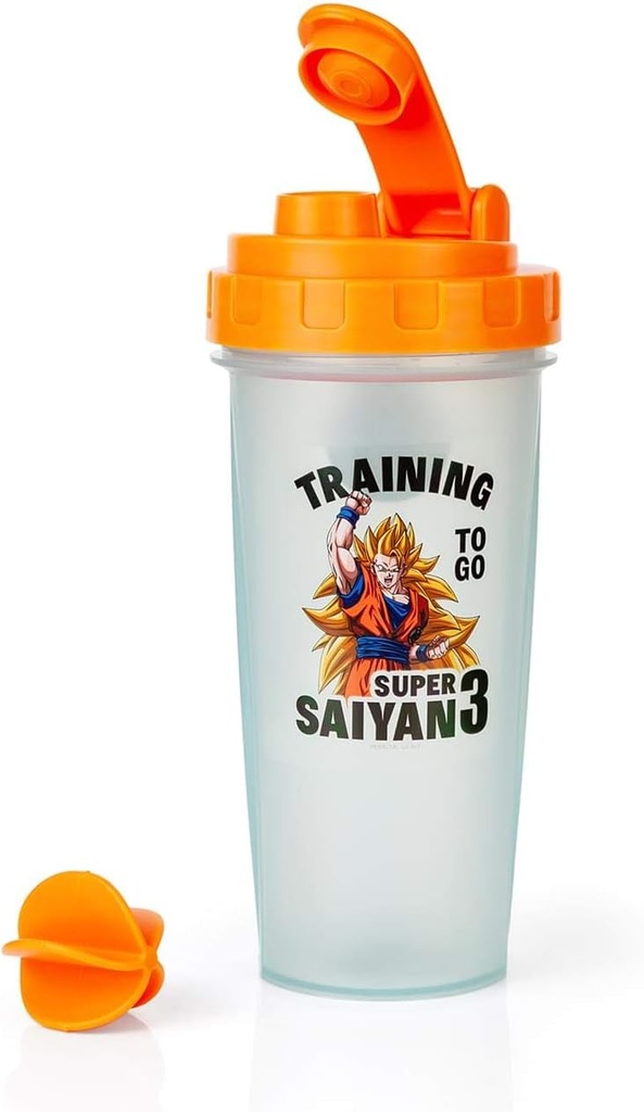 Dragon Ball Z Super Saiyan Goku Gym Shaker steklenica -20-ounce BPA-free plastična steklenica Blender z whisk žogo - Protein Shake, obrok Zamenjava, Smoothie Mixer - Gym Workout Accessory - Idealna darila DBZ