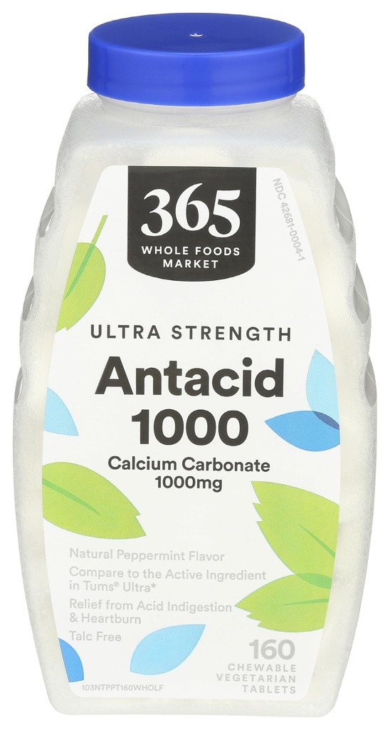 365 s celotno živilsko tržišče Ultra močna pepermint Antacid, 160 CT