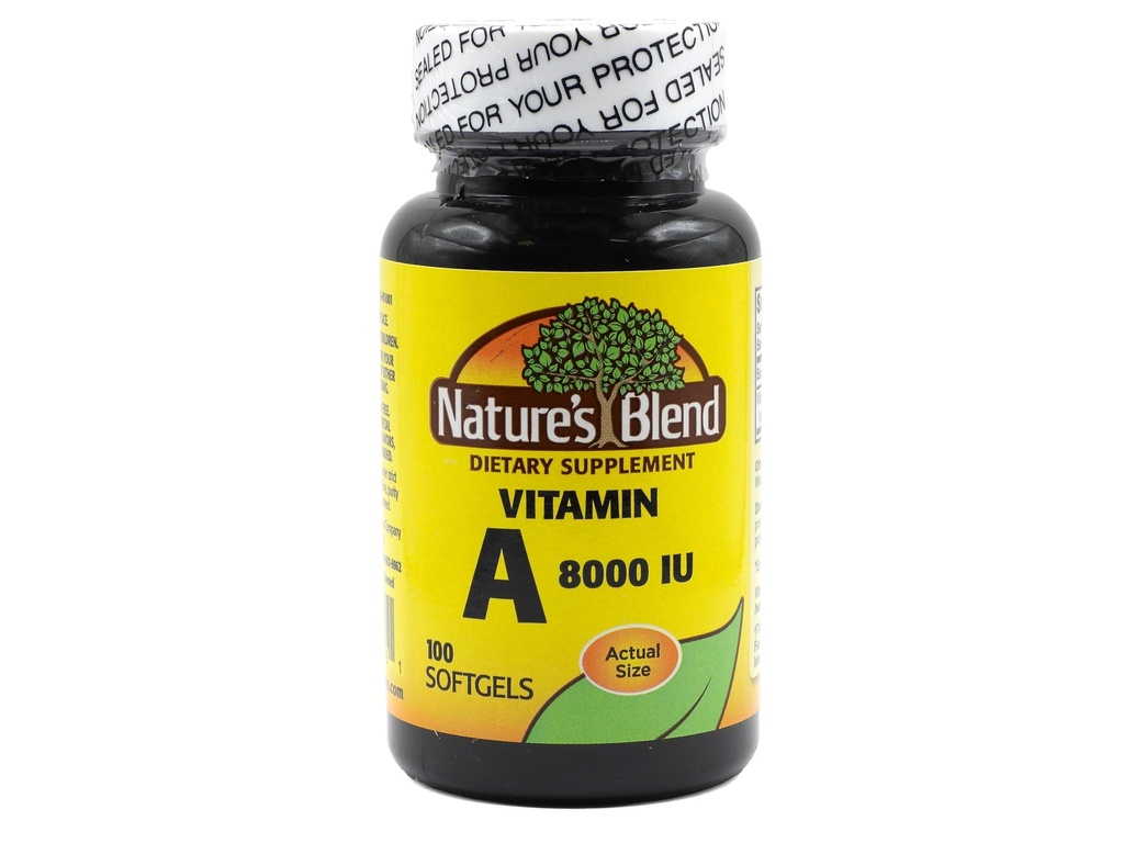 Naravna mešanica vitamina A 8000 i.e. - 100 kapsul - podpira zdravje oči, imunske funkcije za podporo vida