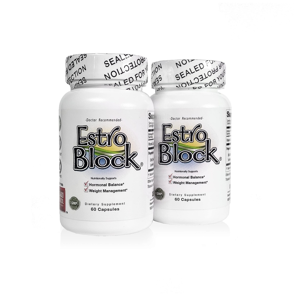 Estroblock - 2-pak 120 Kapsule skupaj - DIM & Indol 3-karbinol za naravno Hormonsko ravnovesje hormonov, Akne - Zaviralec proti toksičnemu zaviralcu aromataze estrogena. Vegan, brez soje, brez mleka, ne-GMO (2)