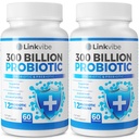 Probiotik 300 milijard CFU - 12 sevov z organskimi prebiotiki za prebavne in črevesne, Imunske, napihnjeno zdravje - probiotiki za ženske in moške - Daily Daily Dairy Free, Rokavice Stable - 120 Counts